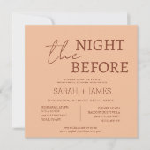 Modern Peach Beige repetitie diner bruiloft plein Kaart (Voorkant)