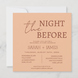 Modern Peach Beige repetitie diner bruiloft plein Kaart