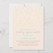 Modern Peach & Blue Baby Sprinkle Invitation Kaart (Voorkant)