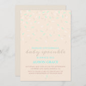 Modern Peach & Blue Baby Sprinkle Invitation Kaart (Voorkant / Achterkant)
