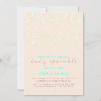 Modern Peach & Blue Baby Sprinkle Invitation Kaart