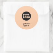 Modern Peach Custom Business Logo Ronde Sticker (Tas)