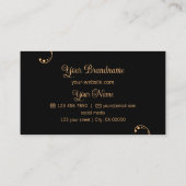 Modern Peach en Black Ornamental met Logo  Visitekaartje (Achterkant)