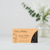Modern Peach en Black Ornamental Squiggins  Visitekaartje (Staand voorkant)