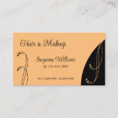 Modern Peach en Black Ornamental Squiggins  Visitekaartje (Voorkant)