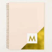 Modern Peach en Gold Monogram Planner (Voorkant)