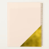 Modern Peach en Gold Monogram Planner (Achterkant)