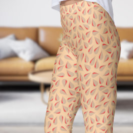 Modern Peach Flick-patroon Leggings