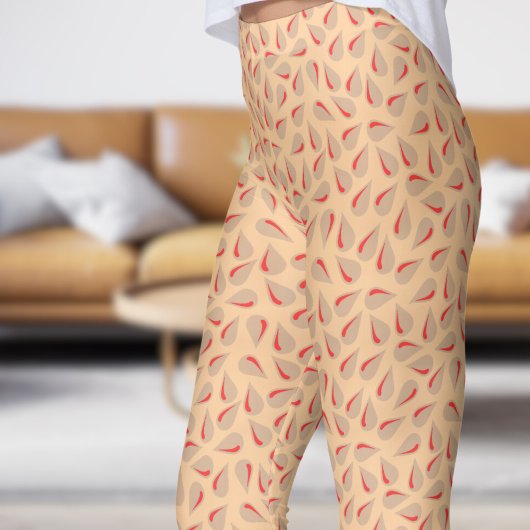 Modern Peach Flick-patroon Leggings