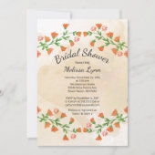 Modern Peach Floral Herfst Vrijgezellenfeest Kaart (Voorkant)