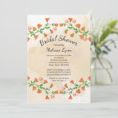 Modern Peach Floral Herfst Vrijgezellenfeest Kaart (Staand voorkant)