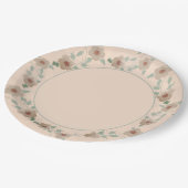 Modern Peach Floral Stijlvol Papieren Bordje (Gekanteld)