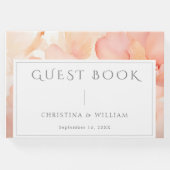 Modern Peach Floral Wedding Gastenboek (Voorkant)