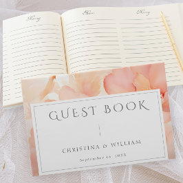 Modern Peach Floral Wedding Gastenboek