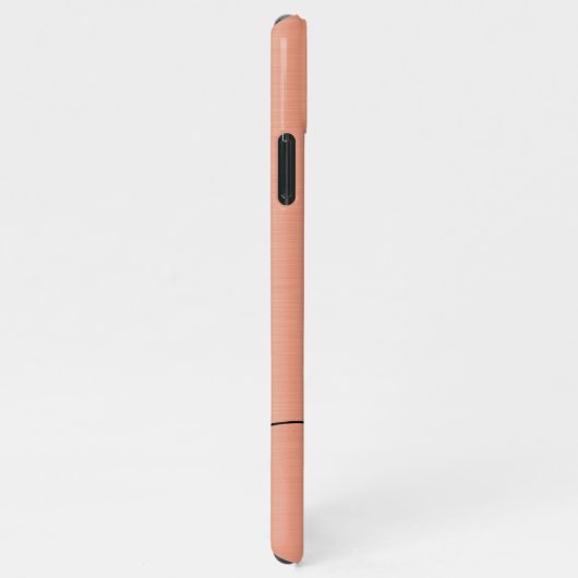 Modern Peach Fuzz geborsteld Metallic Monogram Scr iPhone Hoesje (Rechterkant)