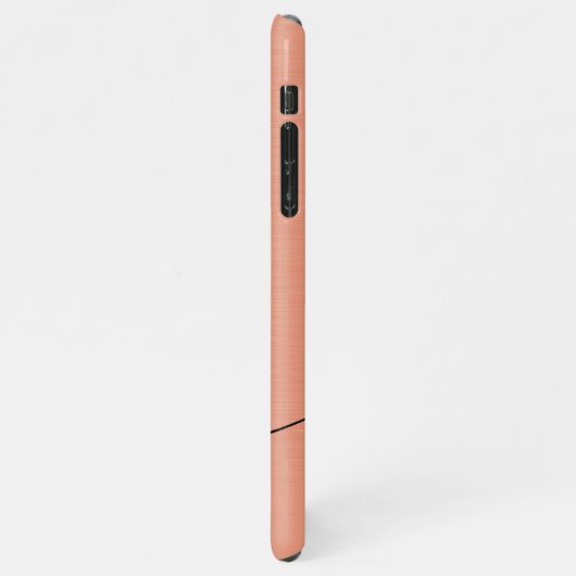 Modern Peach Fuzz geborsteld Metallic Monogram Scr iPhone Hoesje (Linkerkant)