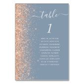 Modern Peach Glitter Dusty Blue Wedding Kaart (Voorkant)