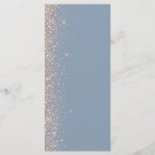 Modern Peach Glitter Dusty Blue Wedding Menu (Achterkant)