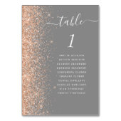 Modern Peach Glitter Grey Wedding Kaart (Achterkant)
