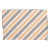 Modern Peach Grey Stripes Pattern Kussensloop (Voorkant)