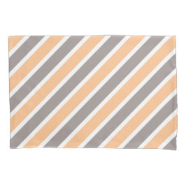 Modern Peach Grey Stripes Pattern Kussensloop