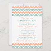Modern Peach & Mint Chevron Engagement Party Kaart (Voorkant)