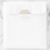 Modern Peach & Mint Chevron Vrijgezellenfeest Stic Ronde Sticker (Tas)