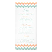 Modern Peach & Mint Chevron Wedding Menu (Voorkant)