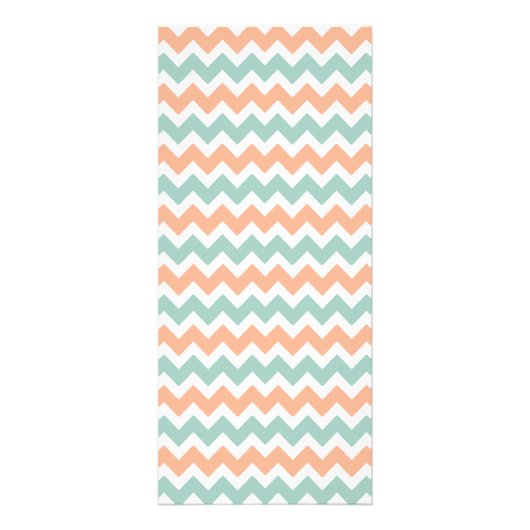 Modern Peach & Mint Chevron Wedding Menu (Achterkant)