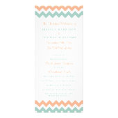 Modern Peach & Mint Chevron Wedding Programma (Voorkant)