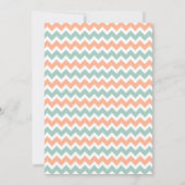 Modern Peach & Mint Chevron Wedding Shower Kaart (Achterkant)