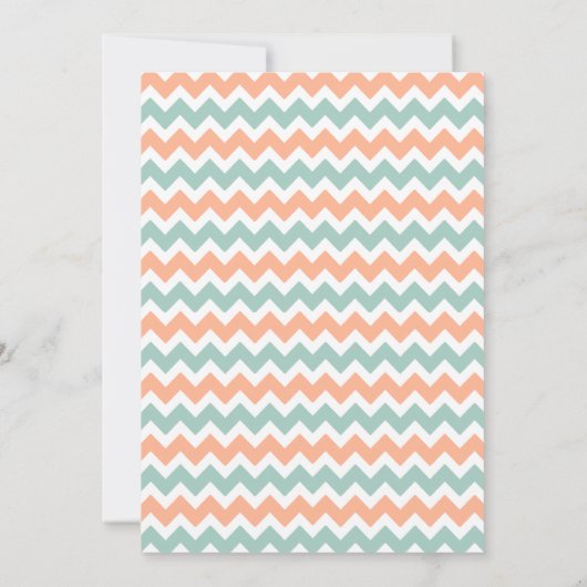 Modern Peach & Mint Chevron Wedding Shower Kaart (Achterkant)