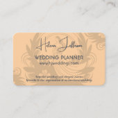 Modern Peach Motif Logo Wedding Planner Visitekaartje (Voorkant)