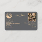 Modern Peach Motif Logo Wedding Planner Visitekaartje (Achterkant)