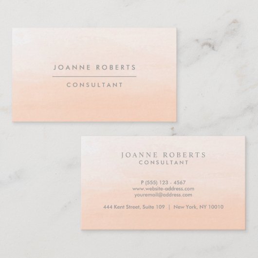 Modern Peach Oranje Ombre Beauty of Professional Visitekaartje (Voorkant / Achterkant)