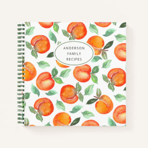 Modern Peach Pattern Personalized Recipbook Notitieboek