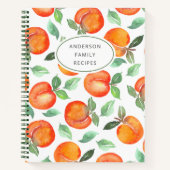 Modern Peach Pattern Personalized Recipe Notitiebo Notitieboek (Voorkant)