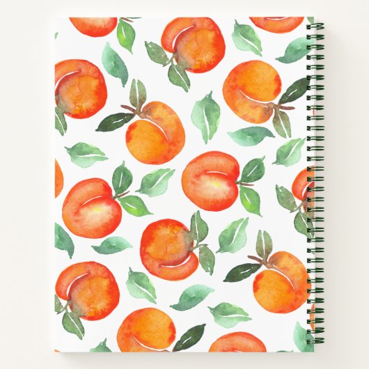 Modern Peach Pattern Personalized Recipe Notitiebo Notitieboek (Achterkant)