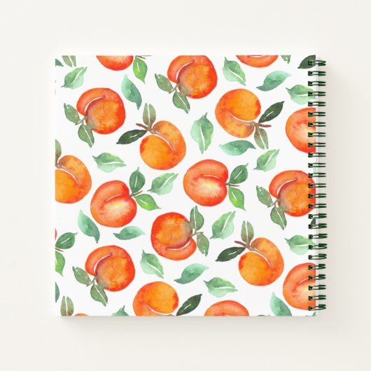 Modern Peach Pattern Personalized Recipe Notitiebo Notitieboek (Achterkant)