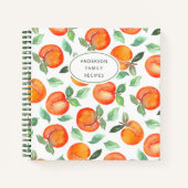 Modern Peach Pattern Personalized Recipe Notitiebo Notitieboek (Voorkant)