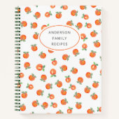 Modern Peach Pattern Personalized Recipe Notitiebo Notitieboek (Voorkant)