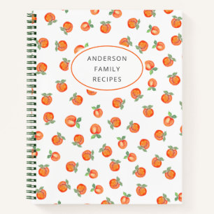 Modern Peach Pattern Personalized Recipe Notitiebo Notitieboek