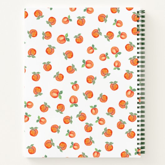 Modern Peach Pattern Personalized Recipe Notitiebo Notitieboek (Achterkant)