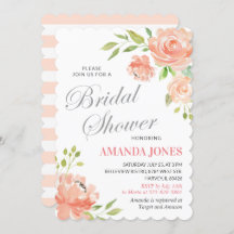 Modern Peach Peony Floral Vrijgezellenfeest Elegan