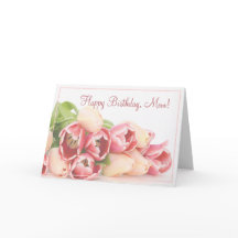 Modern Peach Pink Bloemen Boeket Verjaardag van de