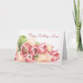 Modern Peach Pink Bloemen Boeket Verjaardag van de Kaart (Voorkant)