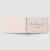 Modern Peach Pink & Roos Gold Folie Wedding Gastenboek (Volledig)