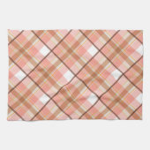 Modern Peach Red Oranje White Brown Pset Pattern Theedoek (Horizontaal)