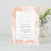 Modern Peach Rosé Brunch Bubbly Vrijgezellenfeest Kaart (Staand voorkant)