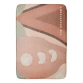 Modern Peach Rust Trendy Organic Abstract Art Badmat (Voorkant Verticaal)